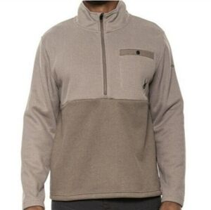 Spyder Medallion Bonded Sweater Fleece Sweatshirt Jacket Cinder Size S Neutral